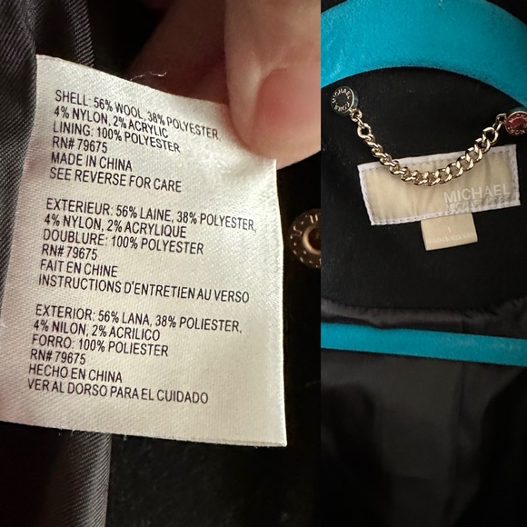 NEW Michael Kors Belted Car Coat Size S Small Black - Picture 3 of 7